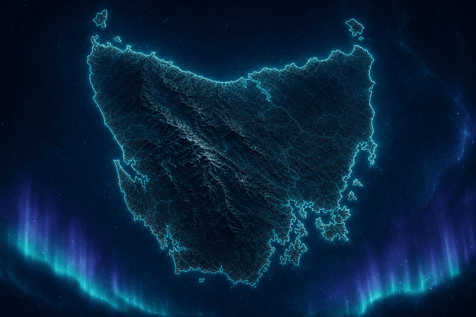 Tasmania aurora visibility map